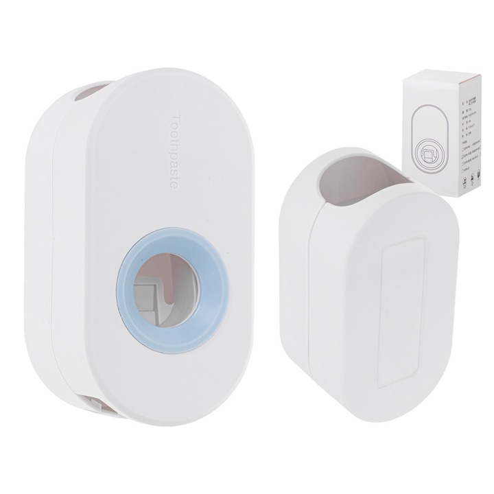 Automata adagoló fogkrémhez, 2 férőhelyes fogkefékhez, fehér, 8x7x15cm