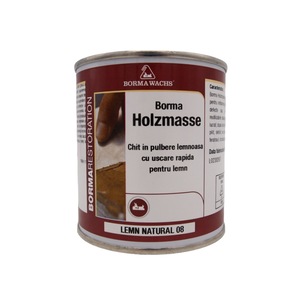 Chit cu uscare rapida pe baza de solvent, Borma Wachs, Holzmasse, 250 ml, monocomponent, culoare Lemn Natural