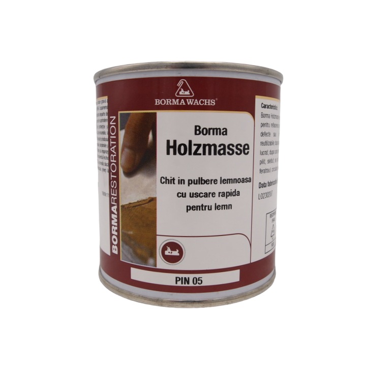 Chit cu uscare rapida pe baza de solvent, Borma Wachs, Holzmasse, 250 ml, monocomponent, culoare Pin