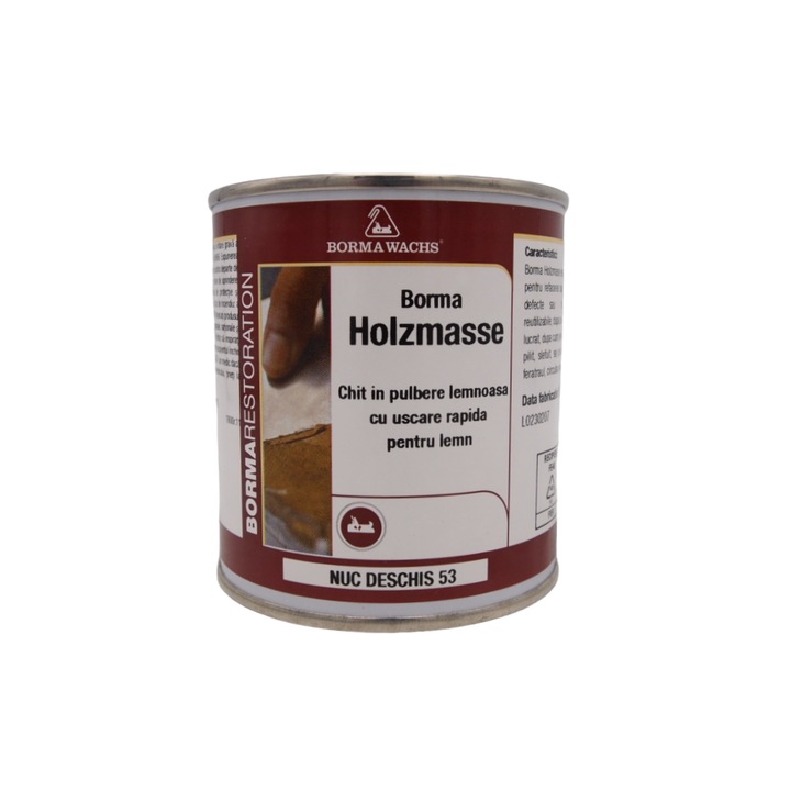 Chit cu uscare rapida pe baza de solvent, Borma Wachs, Holzmasse, 250 ml, monocomponent, culoare Nuc Deschis