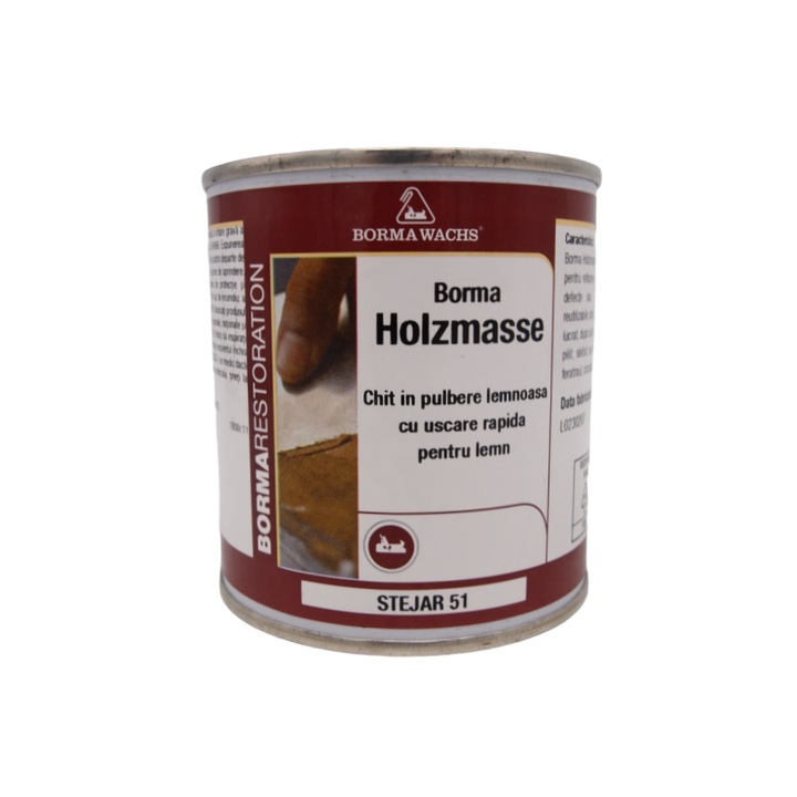 Chit cu uscare rapida pe baza de solvent, Borma Wachs, Holzmasse, 250 ml, monocomponent, culoare Stejar
