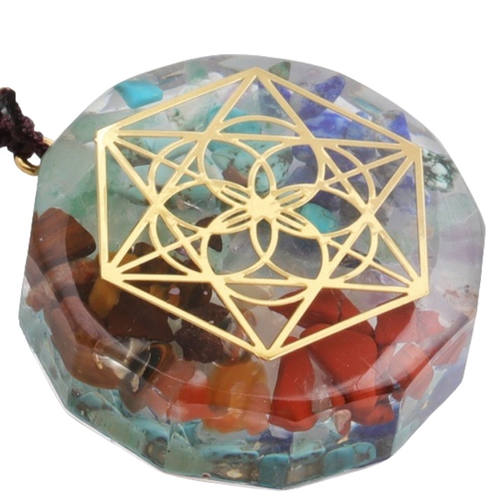 Nyaklánc medállal, IZMAEL, Rozsdamentes, Többszínű