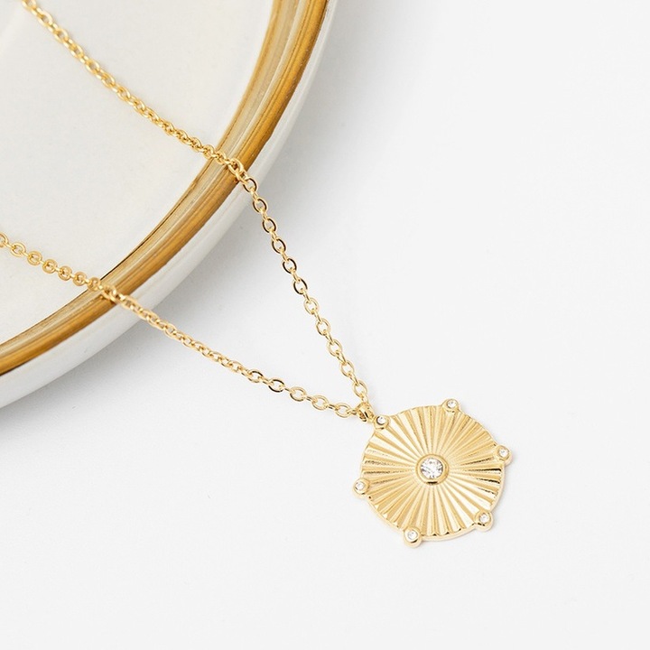 Colier cu pandantiv, IZMAEL, Inox, Auriu