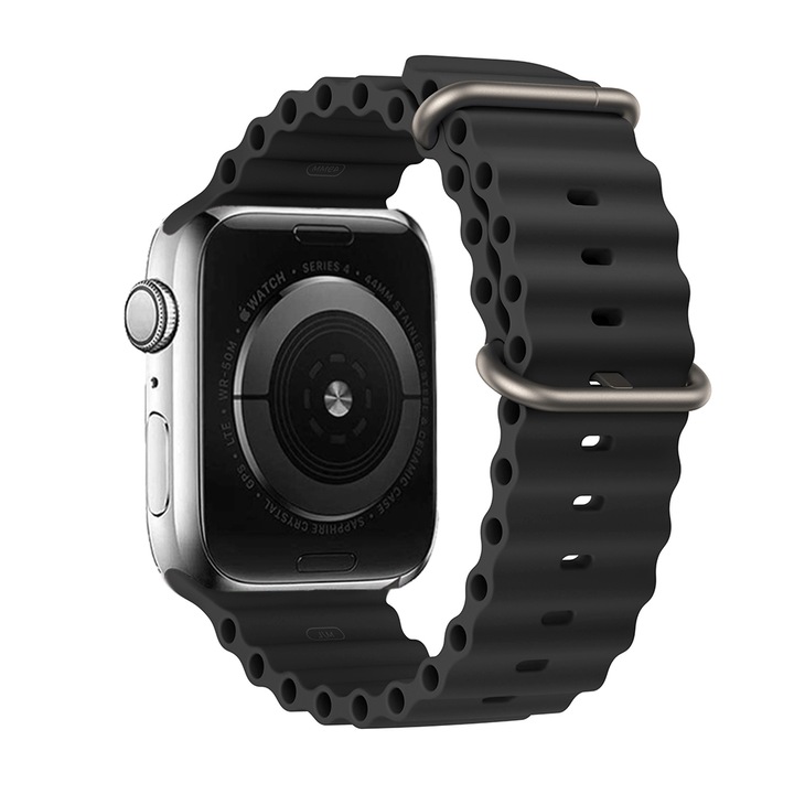 Szilikon szíj Apple Watch 42/44/45/49 fekete