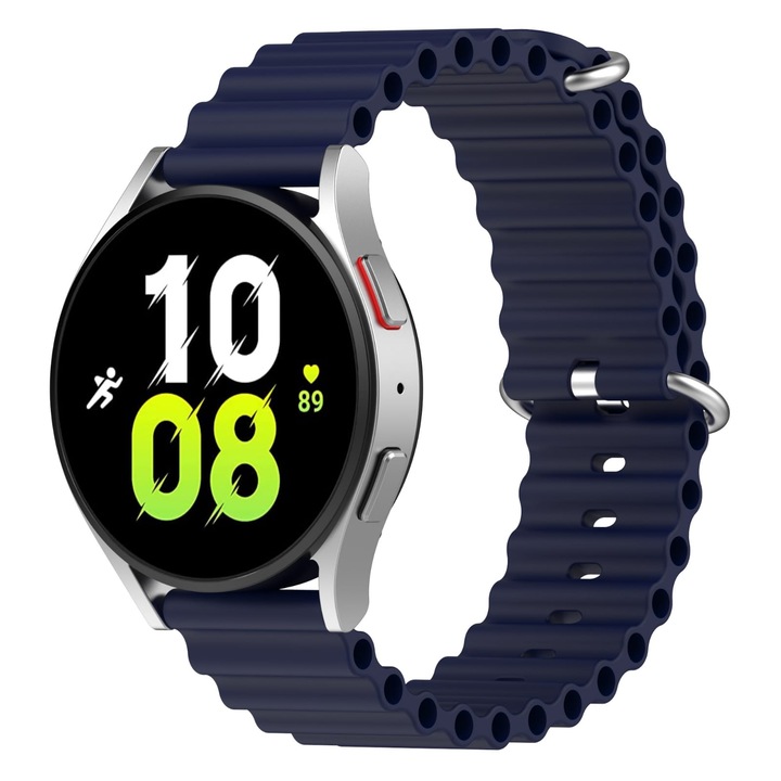 Szilikon szíj OCEAN Quick Release, sima, kompatibilis a Classic Samsung Active / Active 2 / Galaxy Watch / Huawei Watch GT2 42mm / GTS3 / GTS4 / Amazfit BIP GTS / GTR gts mini készülékekkel, szélesség 20 mm, kék