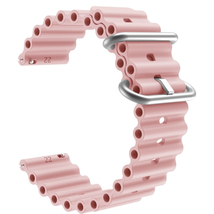 Szilikon szíj OCEAN Quick Release, sima, kompatibilis a Classic Samsung Active / Active 2 / Galaxy Watch / Huawei Watch GT2 42mm / GTS3 / GTS4 / Amazfit BIP GTS / GTR gts mini készülékkel, szélesség 20 mm, rózsaszín