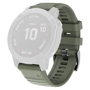 Curea din silicon WatchBand™ Army, cu prindere pentru smartwatch Garmin Fenix, Garmin Approach, Garmin D2 Charlie si alte modele - 22 mm, Verde