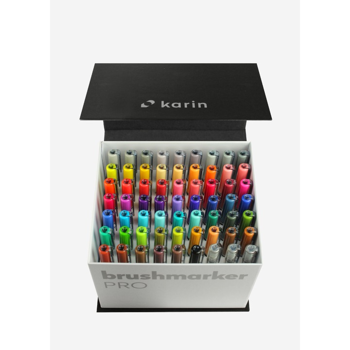 Комплект от 60 професионални маркера, 3 блендера, Karin, Mega Box, Multicolor