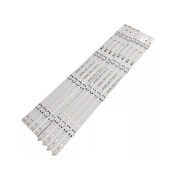 Barete LED, Compatibile LG pentru TV cu diagonala de 49 inch, 2X(L1+R1+L2+R2), 4 Leduri, 8 buc/set, Zutech