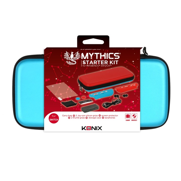 Starter Pack pentru Nintendo Switch, Konix, Mythics, 5 piese, Multicolor