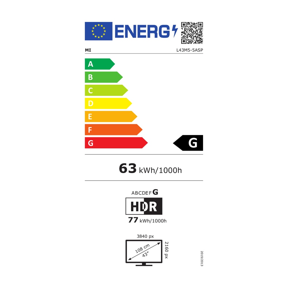 Televizor LED Xiaomi L43M5-5ARU, 108 cm, 4K Smart TV, Gri
