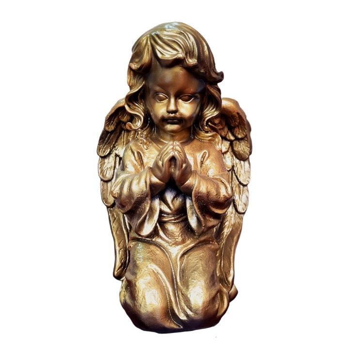 Dekoratív szobrocska, Angyal, Arany, 33 cm, DVAN0704-9P