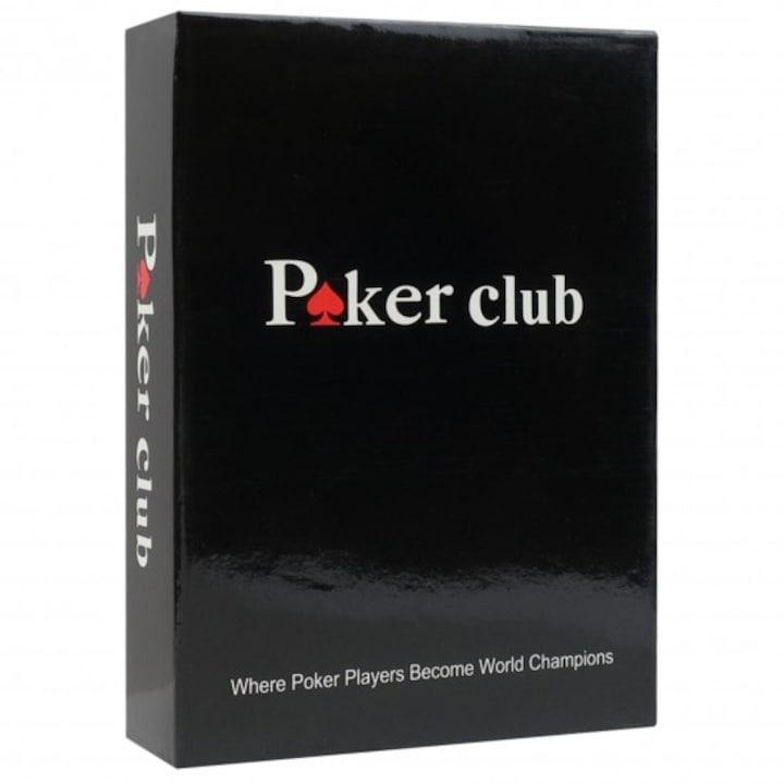 Carti de joc Poker Club profesionale, 100% plastic, rosu
