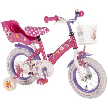 Bicicleta copii Volare Minnie Mouse, cu roti ajutatoare, 12 Bicicleta copii Volare Minnie Mouse, cu roti ajutatoare, 12