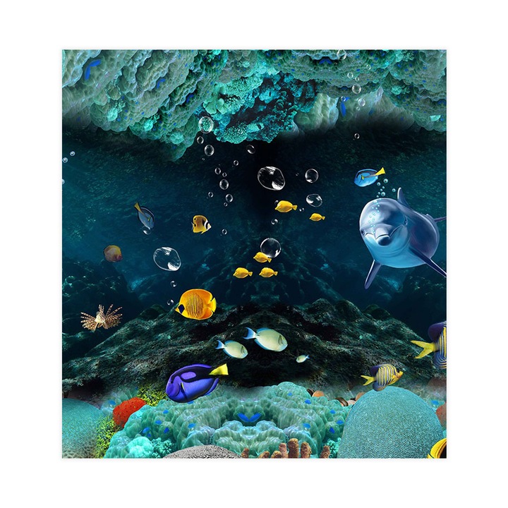 Öntapadó 3d tapéta, Mosható, Dolphyn Family, 255x240