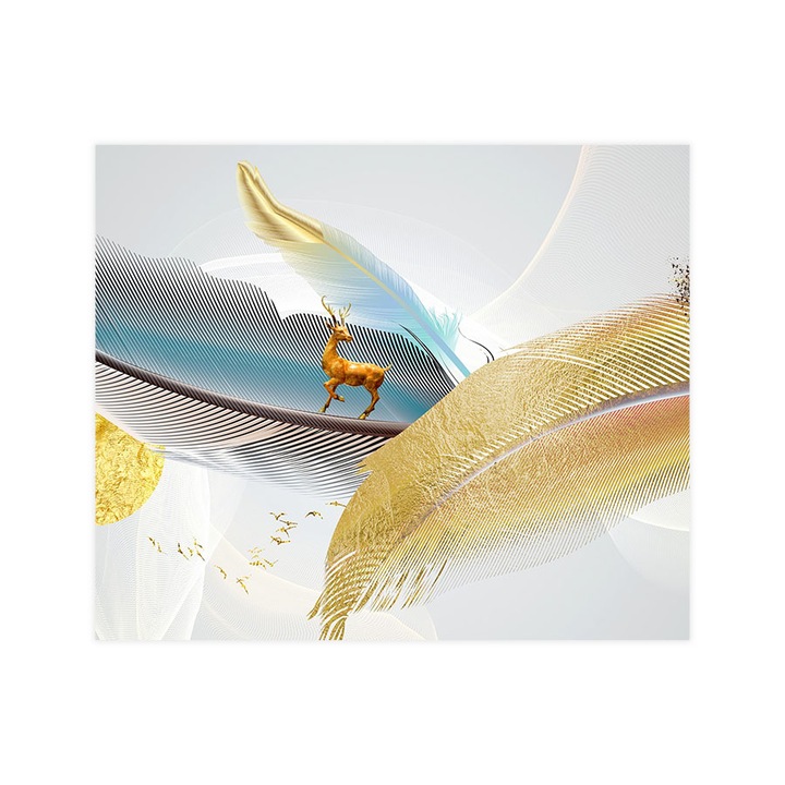 Öntapadó 3d tapéta, Mosható, Dreamy Feathers, 200x240