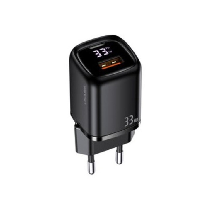 Incarcator telefon, Usams, USB-C, 33W, Negru