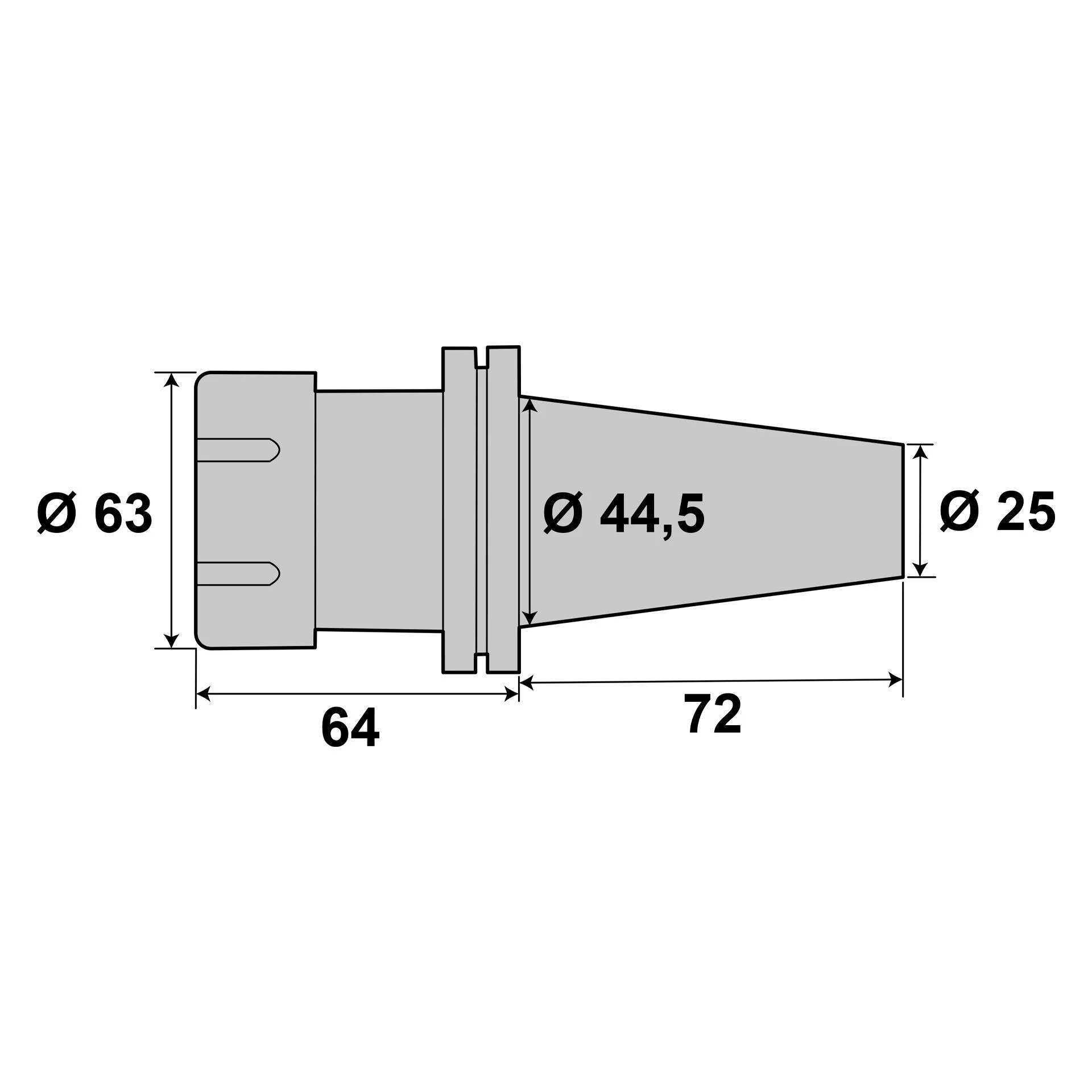 Flächenspannfutter Weldon DIN 69871, SK 40, 6 x 50 - Fräsdorne Flächenspannfutter Weldon DIN 69871, SK 40, 6 x 50 - Fräsdorne