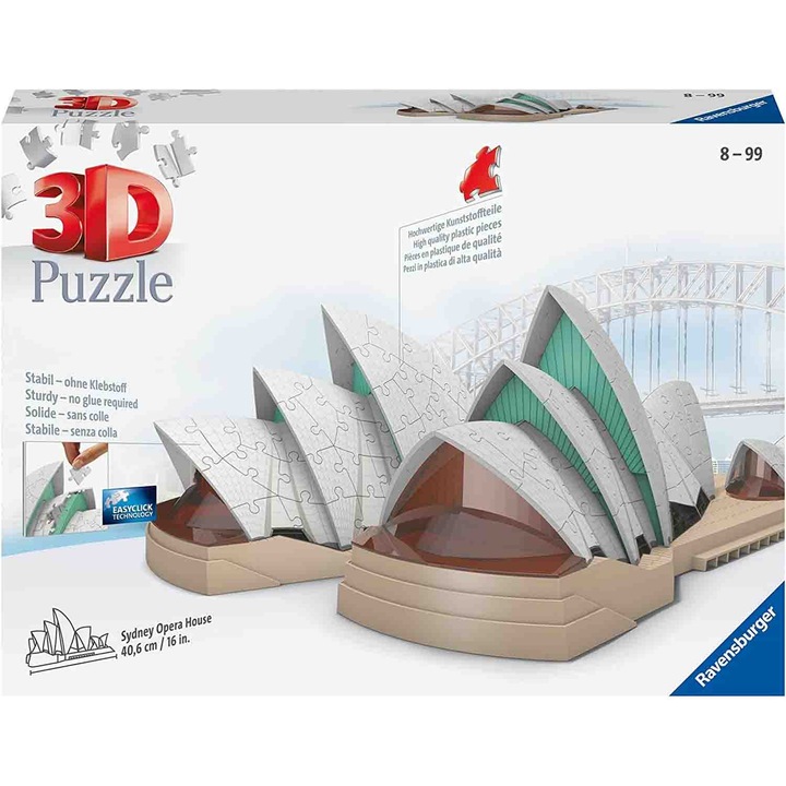 3D пъзел Ravensburger - Операта в Сидни, 216 части