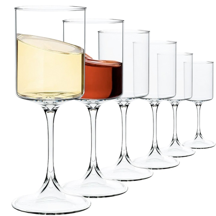 Комплект чаши вино Quasar & Co.®, 355 мл, Стъкло, 7,5 x 21,5 cm, Прозрачен, 6 бр