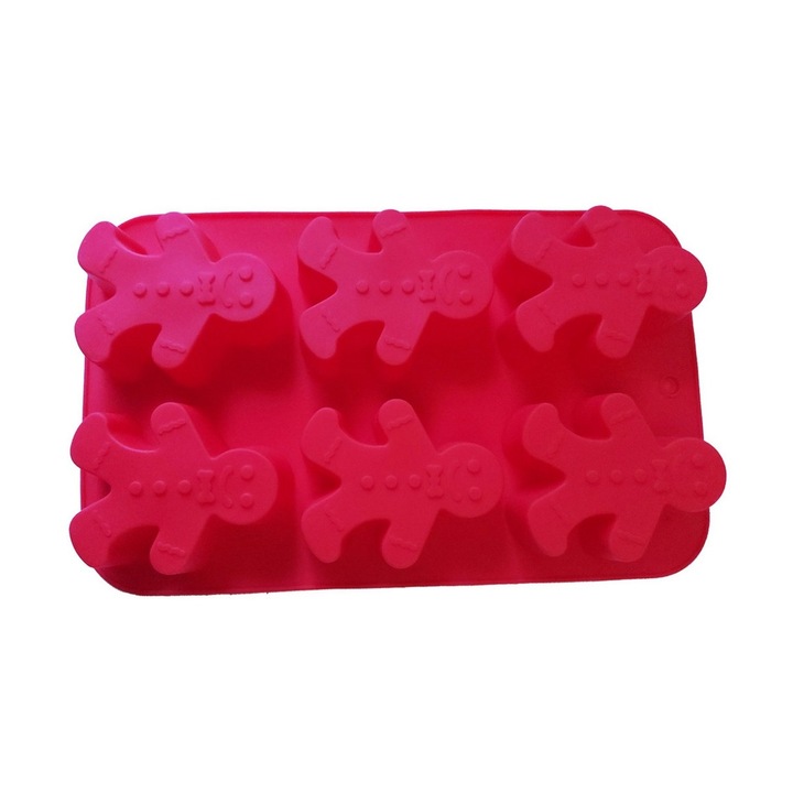 Силиконова форма, За меденки, 6 вдлъбнатини, Червена, 25 см, 349COF