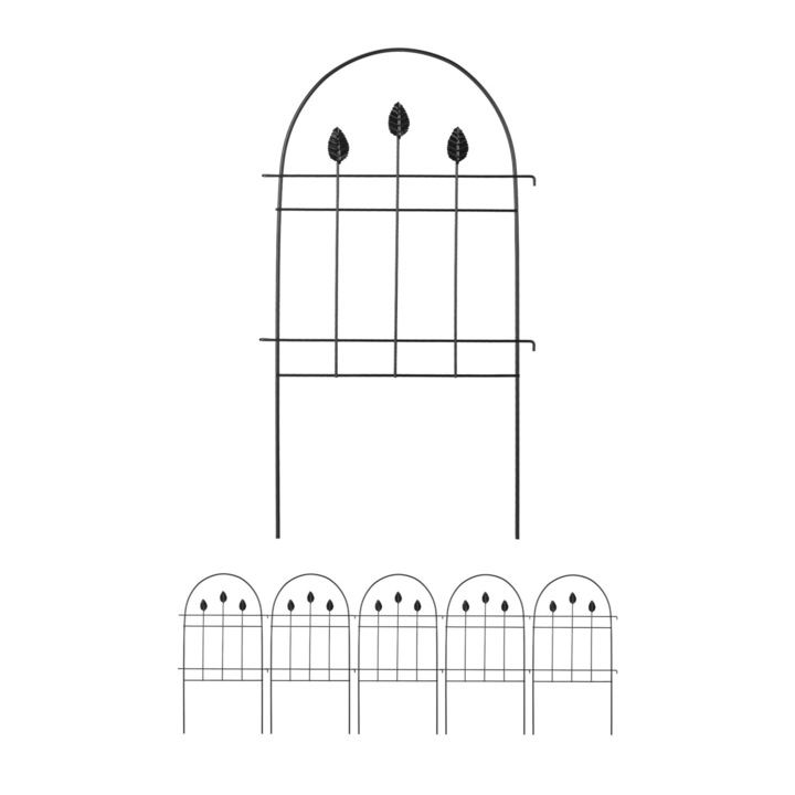 Пакет от 6 декоративни метални бордюра за морава или цветя, 74 x 42 x 1,5 cm