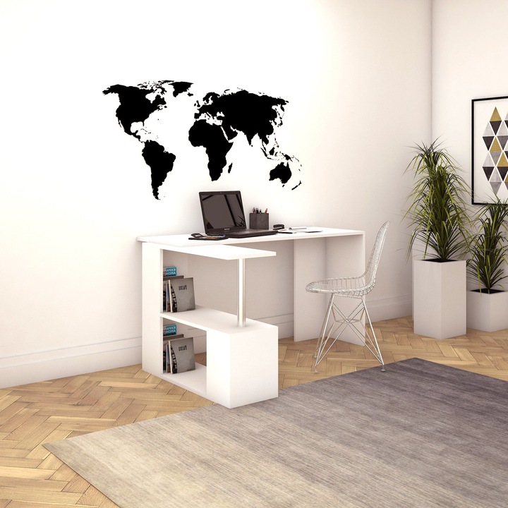 Birou, Gelincik, Alb, 130 x 109 x 74 cm