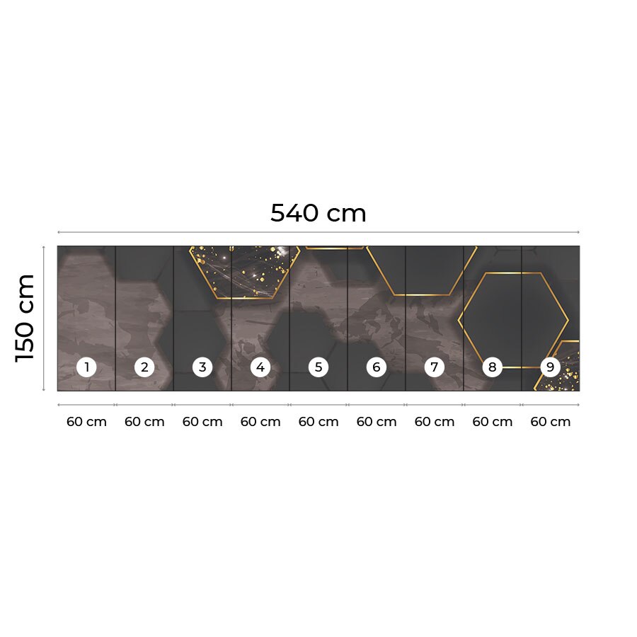 Öntapadó 3d tapéta, Mosható, Marble Hexagon Pattern, 150x540 - eMAG.hu
