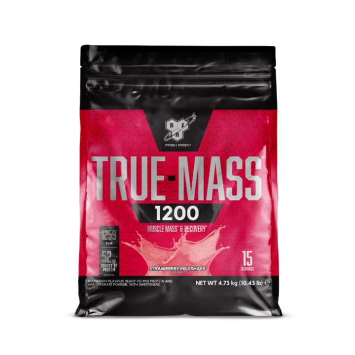 Въглехидрати Gainer True Mass 1200, BSN, 4800 г, Ягода