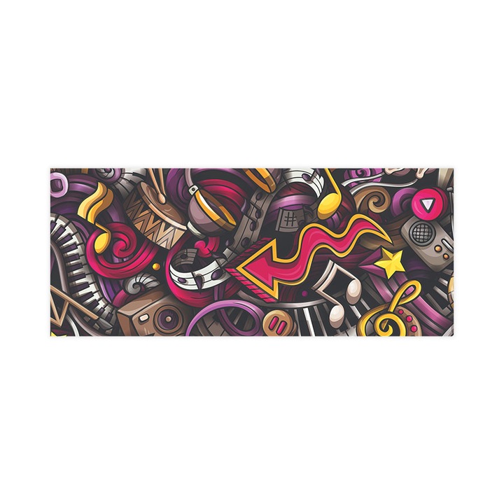 Öntapadó 3d tapéta, Mosható, Music Doodles, 200x480