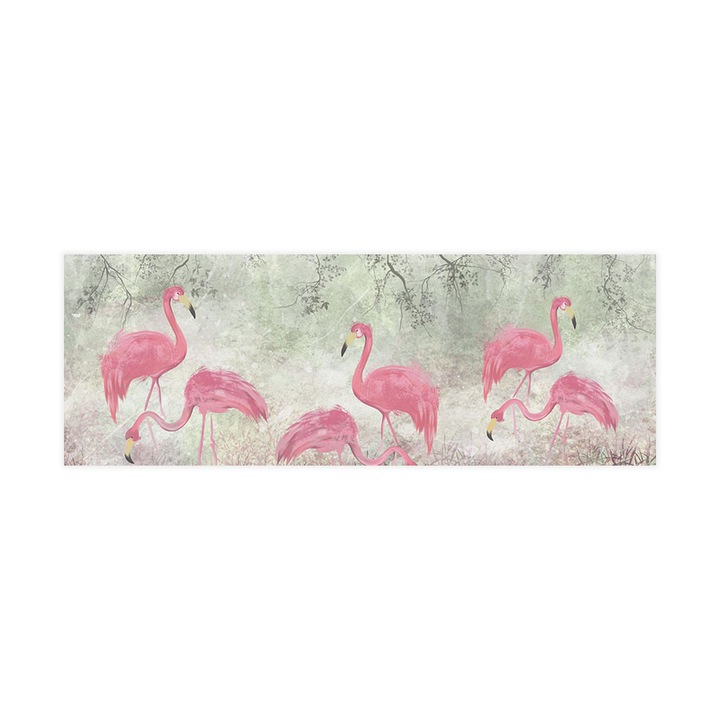 Fototapet autoadeziv, Lavabil, Painted Flamingos, 150x420 cm
