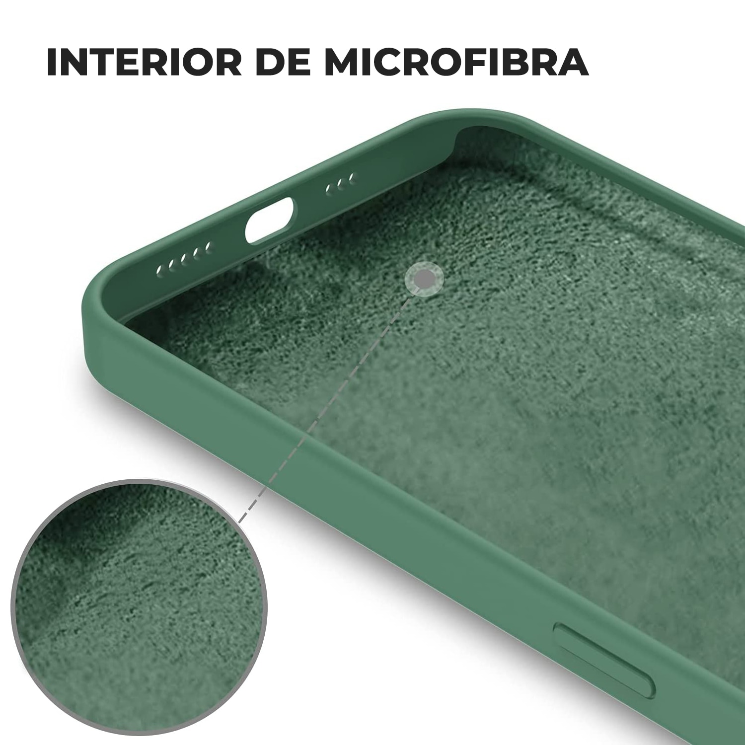 Husa Silicon pentru iPhone 15 Pro Max, Verde Inchis, Ultra Slim, Silicon, Calitate Premium, Interior din microfibra