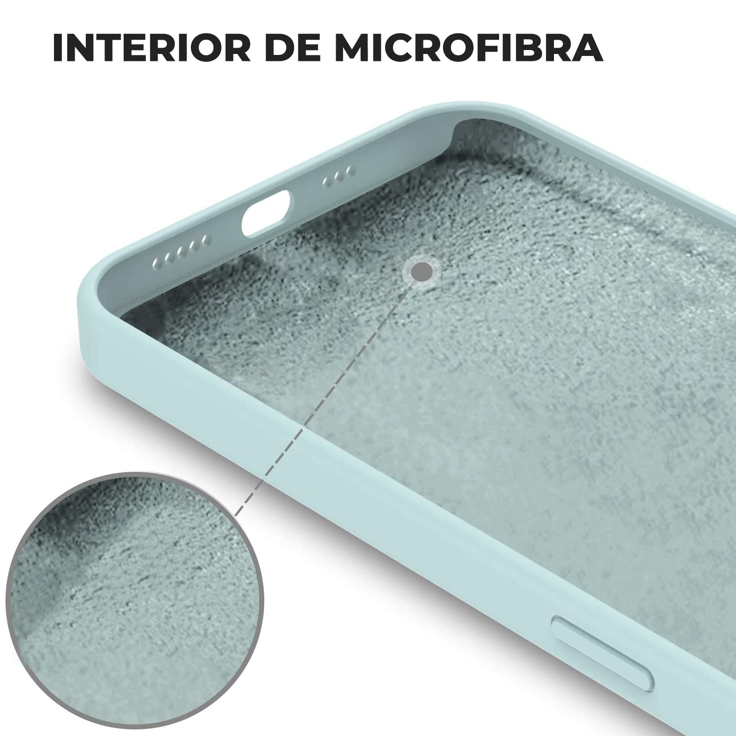 Husa Daden® Soft Silicone compatibila cu iPhone 14 Pro, Interior din Microfibra, Protectie sporita, Verde Menta