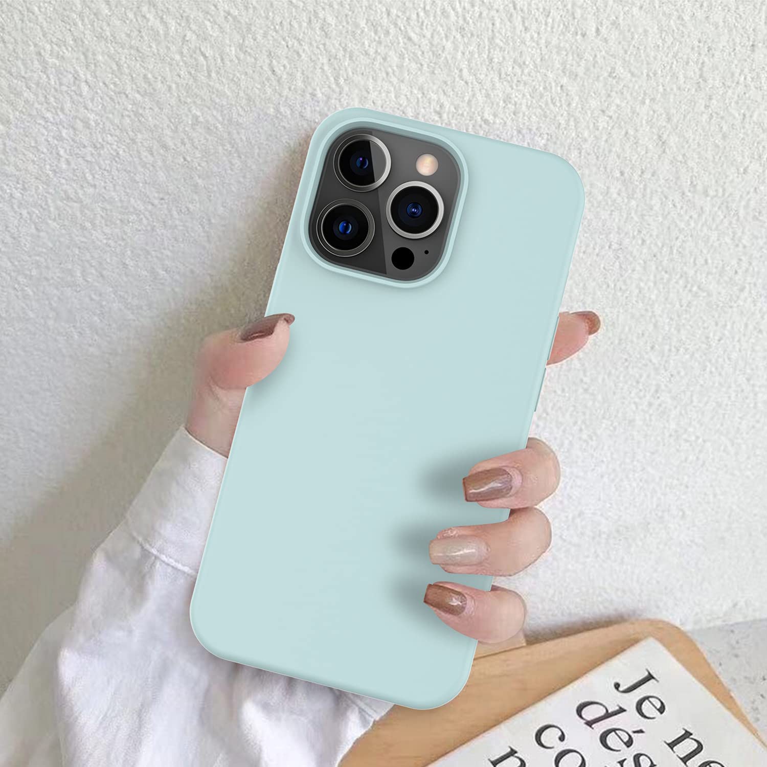Husa Daden® Soft Silicone compatibila cu iPhone 14 Pro, Interior din Microfibra, Protectie sporita, Verde Menta