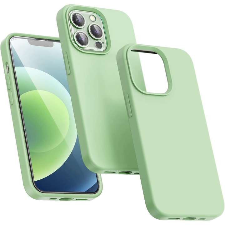 iPhone 12/12 Pro telefonnal kompatibilis Daden® Soft Silicone tok, Mikroszálas belső, Fokozott védelem, Zöld