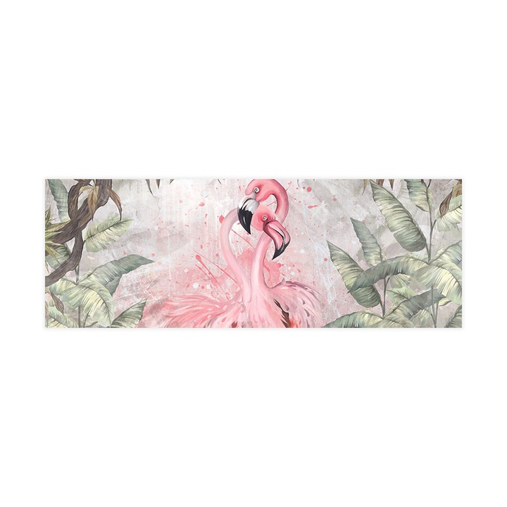 Fototapet autoadeziv, Lavabil, Pink Splashes Flamingo, 150x420 cm
