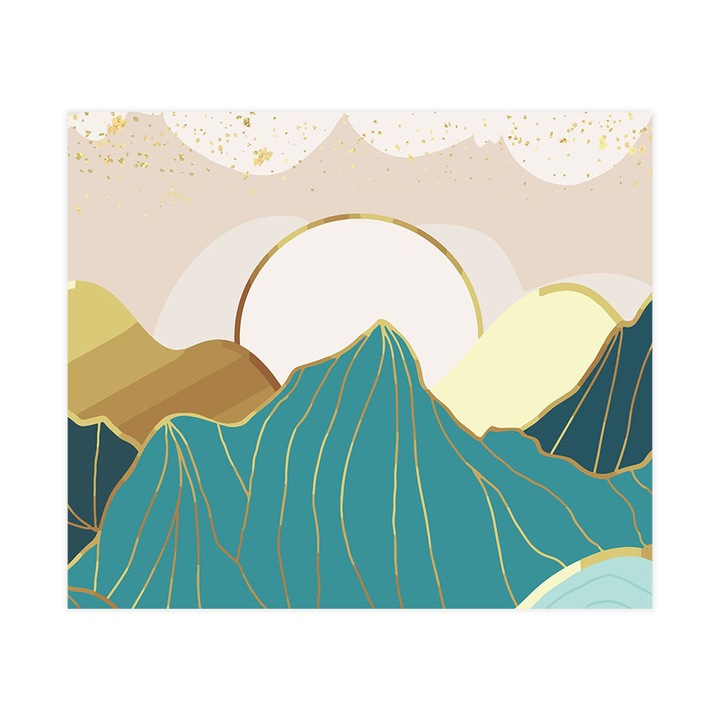 Öntapadó 3d tapéta, Mosható, Turquoise Landscape, 255x300