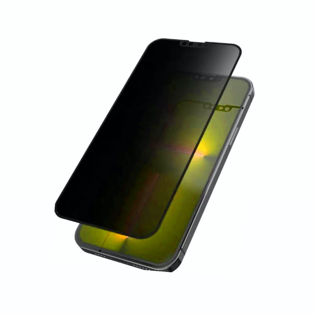 Folie protectie Privacy, compatibila IPhone 14 Pro, Calitate profesionala ROHS, Full Cover Black