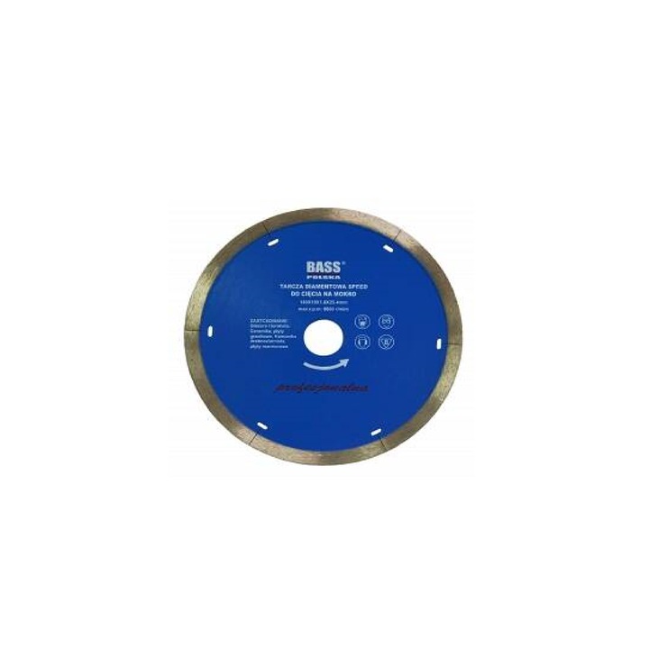 Disc diamantat pentru taiere umeda, 180 mm, Bass Polska 2257