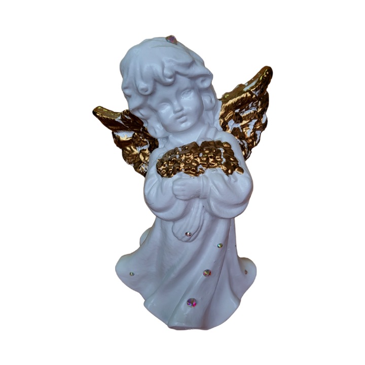 Декоративна фигурка, Ангел, Бяло, 23 см, DVAN0601-3G
