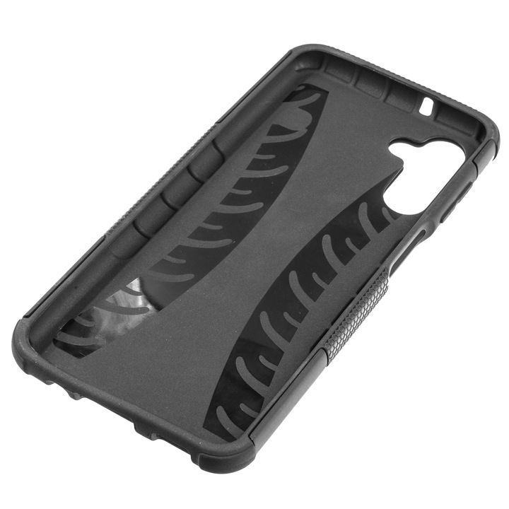 Husa SILKASE pentru Samsung Galaxy A04s, Armor Stand, plastic/cauciuc, negru