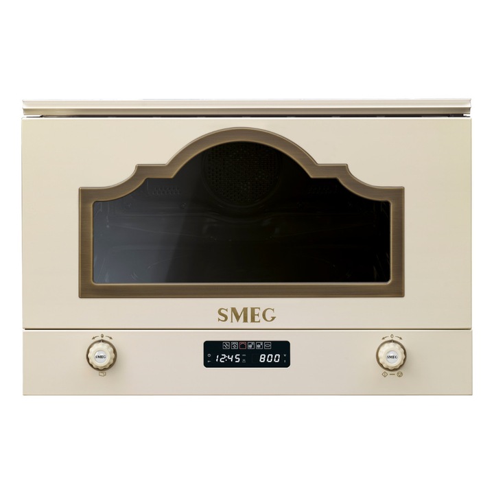 Микровълнова фурна за вграждане Smeg MP722PO, 22 л, 850W, 6 функции, Грил, Крем
