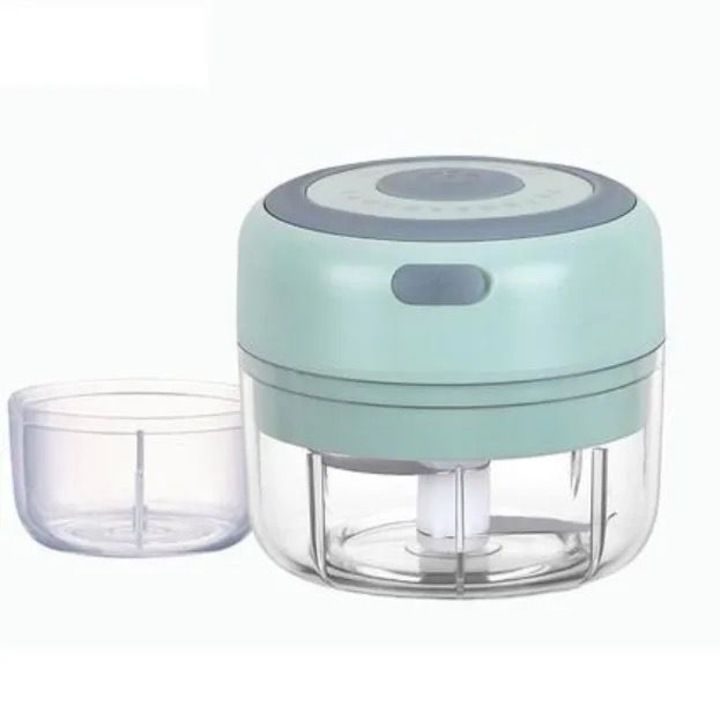 Mini Blander electric pentru alimente, 3 lame de inox, Rezistent la apa, incarcare USB, culoare verde, 250 ml