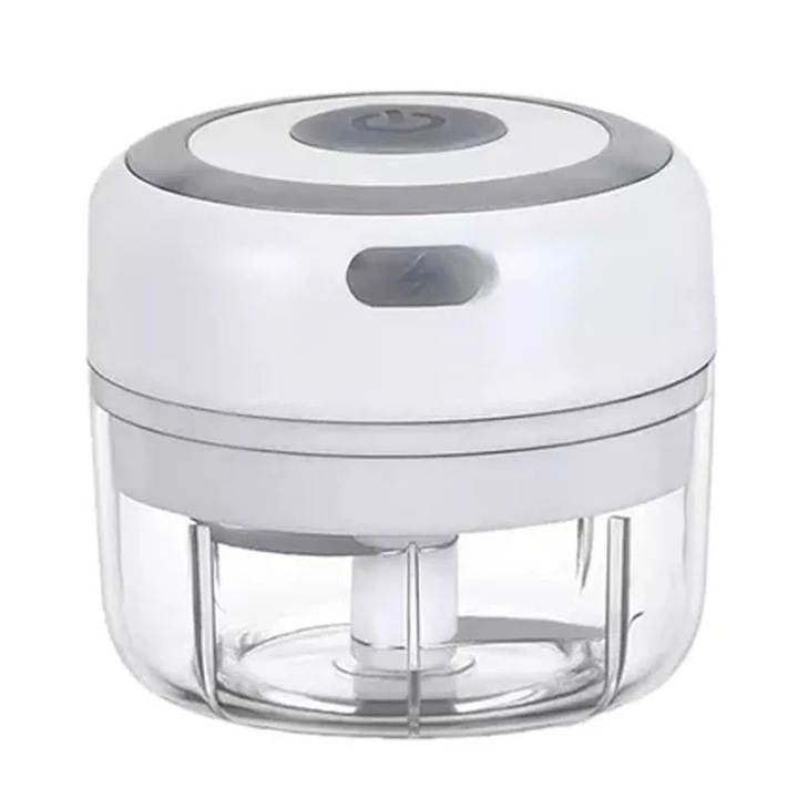 Mini Blander electric pentru alimente, 3 lame de inox, Rezistent la apa, incarcare USB, culoare alb, 250 ml