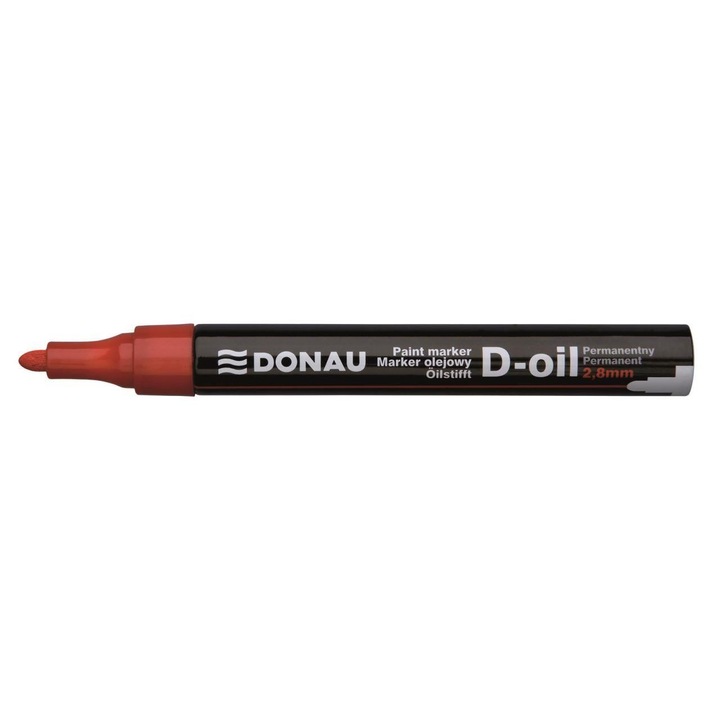 Marker cu vopsea DONAU D-Oil, scriere de 2.8 mm, rosu