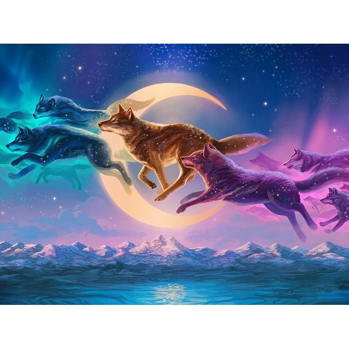 Set mozaic de broderie cu diamante 5D, model DP153, 40x30 cm, Multicolor