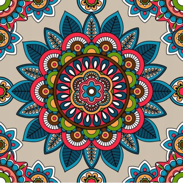 Set mozaic de broderie cu diamante 5D, model DP199, 40x40 cm, Multicolor