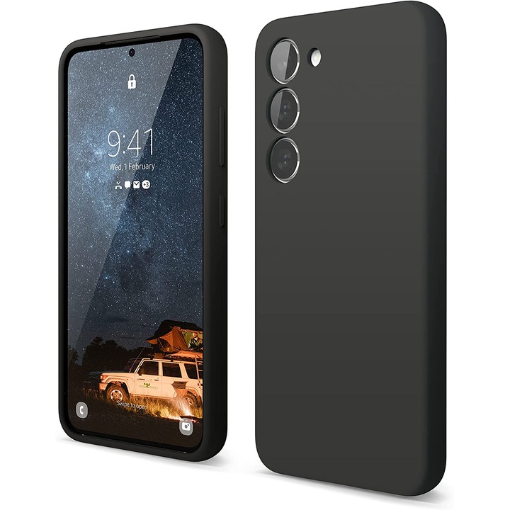 Калъф Daden® Cover Soft Edge Cover Съвместим със Samsung Galaxy S23 Plus, Anti-Fingerprint, Pro Camera, черен