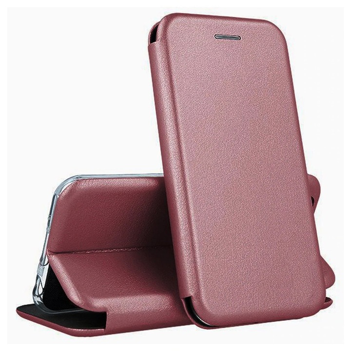 Husa de protectie PremiumCell Tip carte pentru Samsung A14, Suport card, Functie de Stand si Inchidere Magnetica, Protectie Sporita, Visiniu