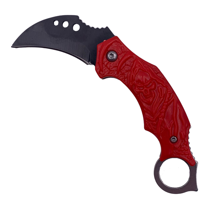Briceag Mini Talon, 13 cm, Model Grim Reaper, Rosu, Dalimag
